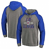 LA Clippers Fanatics Branded Ash Antique Stack Tri Blend Raglan Pullover Hoodie Fyun,baseball caps,new era cap wholesale,wholesale hats